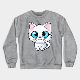 white kitten with blue eyes Crewneck Sweatshirt